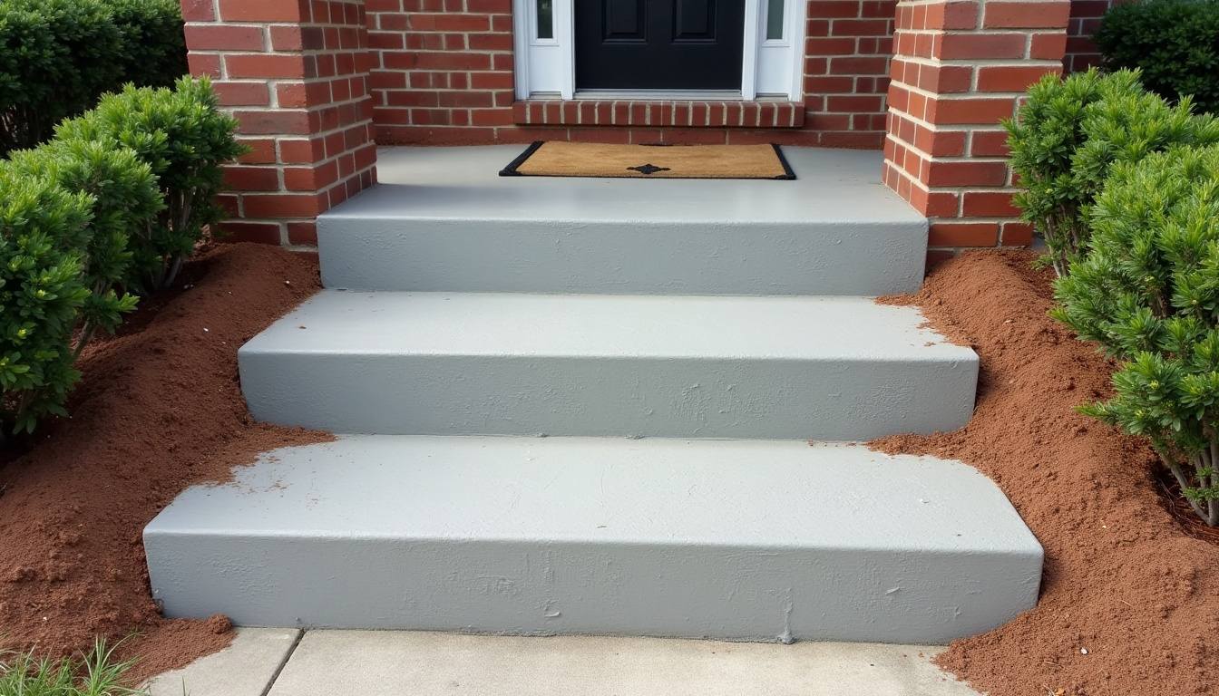 New concrete front steps on a Florence home